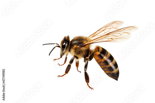 A bee flying isolated on transparent background.