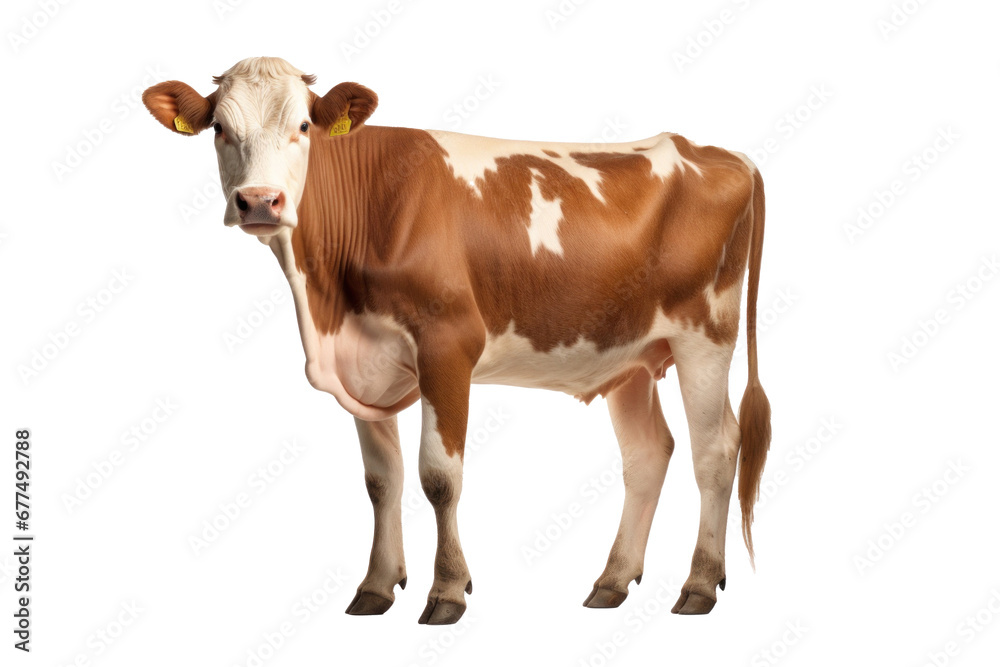 A cow isolated on transparent background. - obrazy, fototapety, plakaty 
