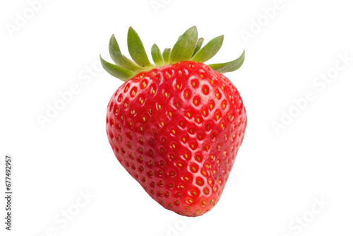 A fresh strawberry isolated on transparent background.