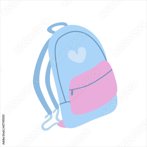 Vector color illustration of a backpack.