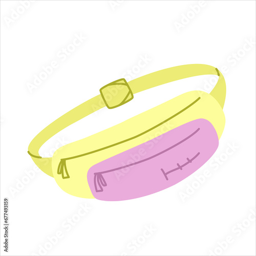 Vector color illustration of a waist bag.