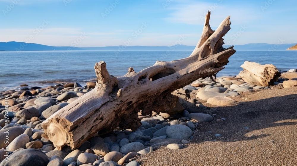 Old Broken Wood Pieces on the Beach: A Weathered Scene Captured in Burhaniye, Aegean Sea Coast, Turkey, Anatolia, Asia. Taken on a Calm and Cool Winter Day in December 2021