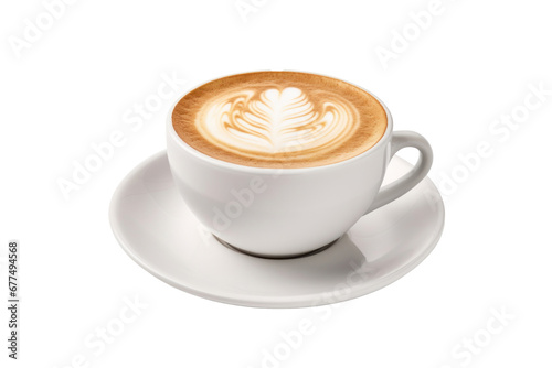a Latte coffe isolated on transparent background.