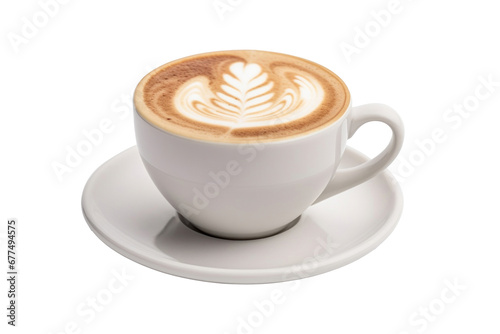 a Latte coffe isolated on transparent background. photo