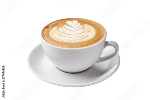 a Latte coffe isolated on transparent background.