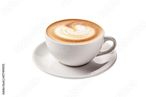 a Latte coffe isolated on transparent background.