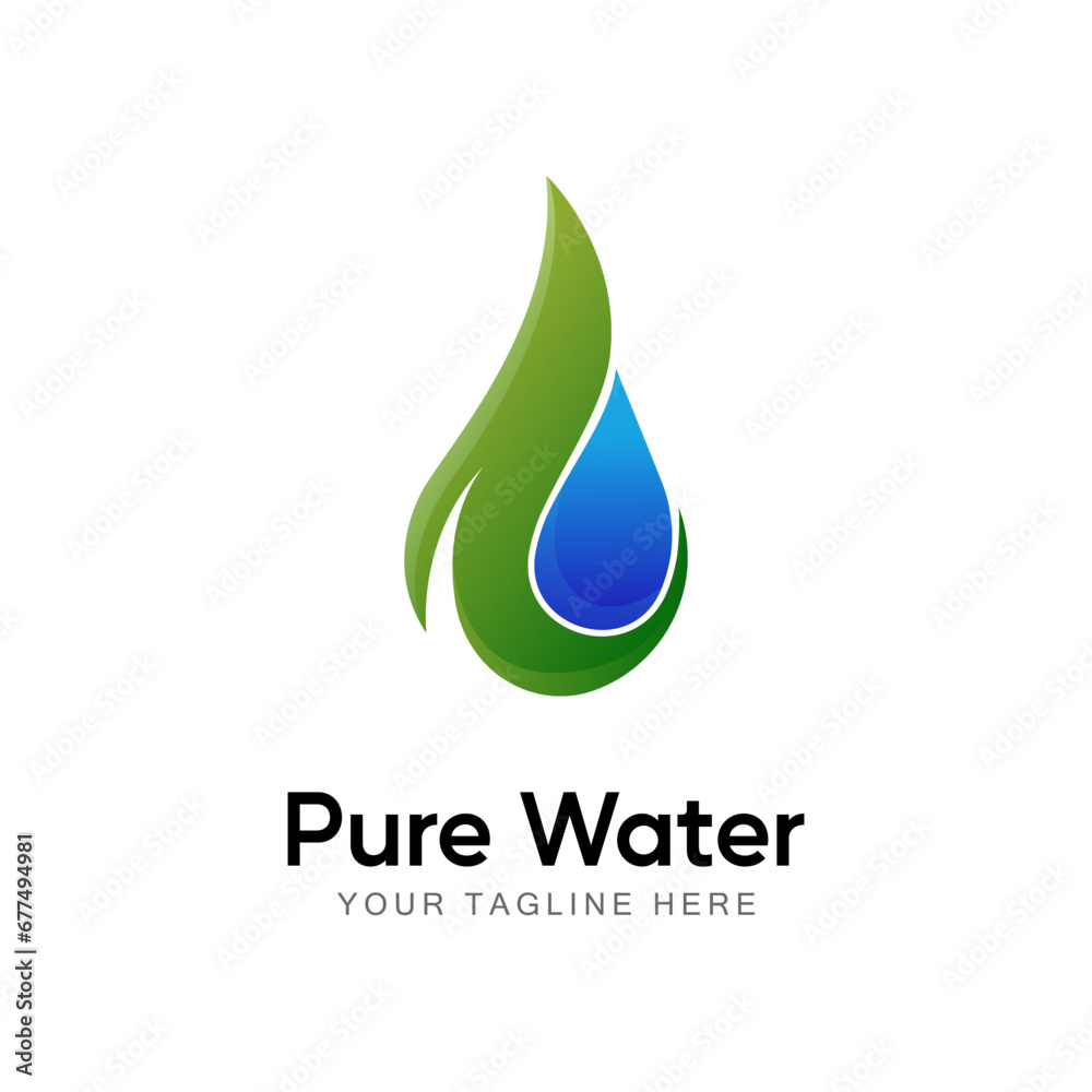 Water Drop and Leaf logo icon design template illustration Water Drop and Leaf logo icon design template illustration