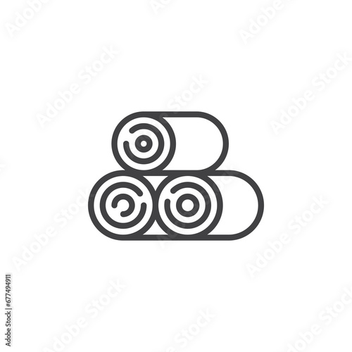 Hay rolls line icon