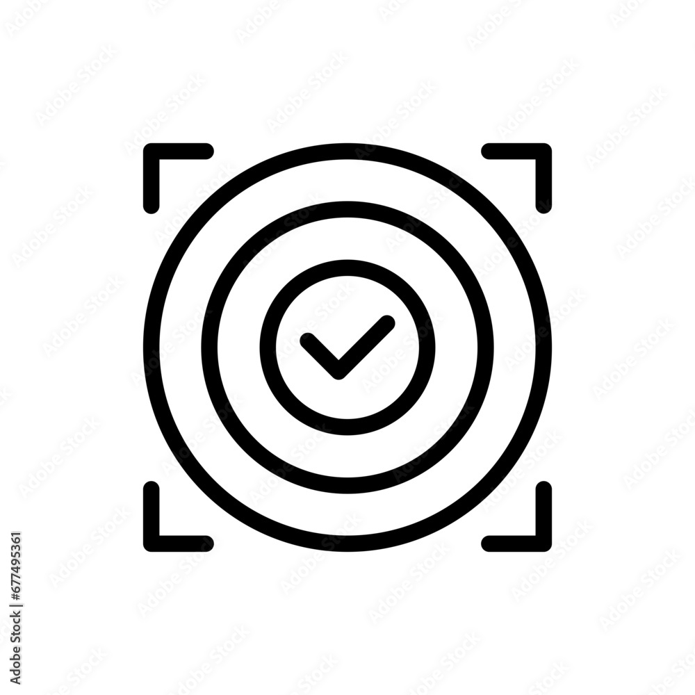 Goal key performance indicator icon with black outline style. goal, success, concept, symbol, target, business, objective. Vector Illustration Goal key performance indicator icon with black outline style. goal, success, concept, symbol, target, business, objective. Vector Illustration