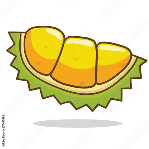 illustration of a slice of durian fruit