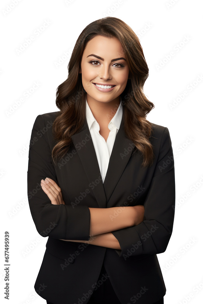 A smiling business woman isolated on transparent background. A smiling business woman isolated on transparent background.