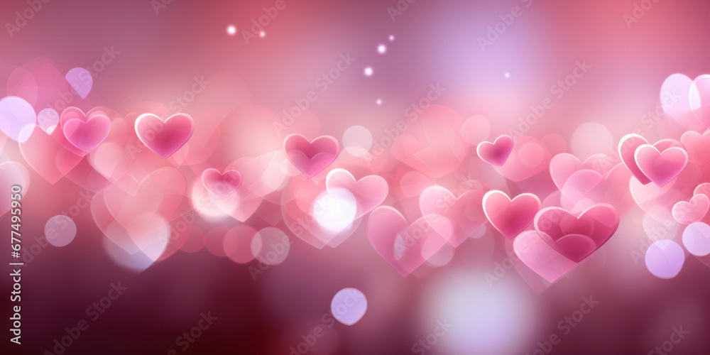 Bokeh heart background. Valentine's day concept.