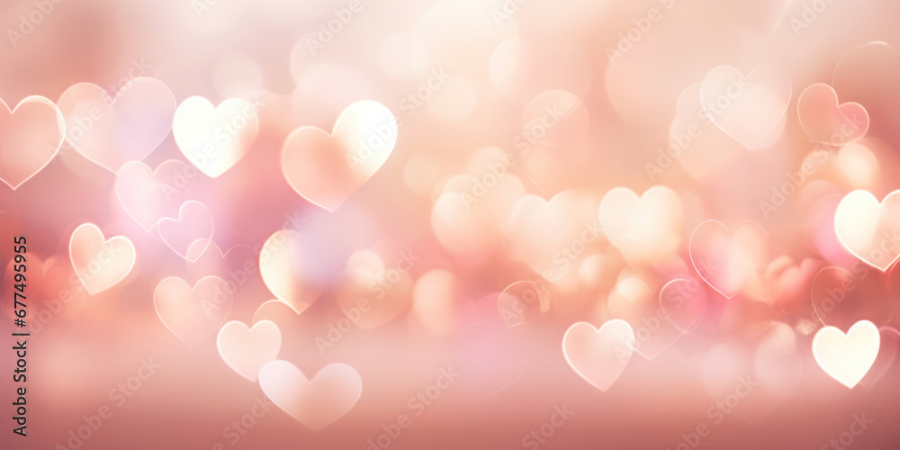 Bokeh heart background. Valentine's day concept.