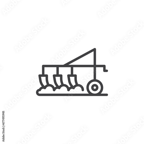 Field ploughing line icon