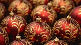 Red and gold Christmas ornaments