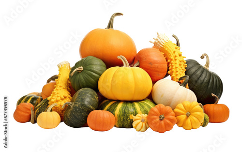 Ripe Pumpkin Medley On Isolated Background