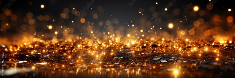 Abstract Background Flickering Gold Particles , Banner Image For Website, Background Pattern Seamless, Desktop Wallpaper