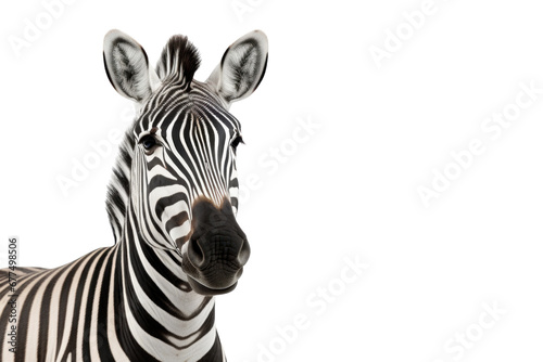 A zebra isolated on transparent background.