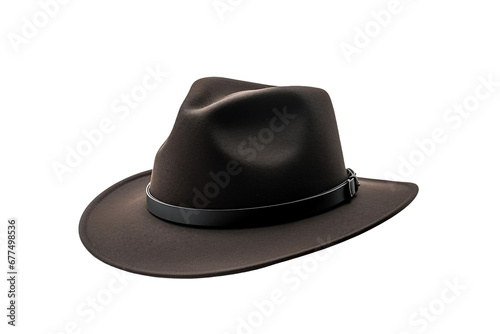 A black hat, transparent background, isolated image, generative AI