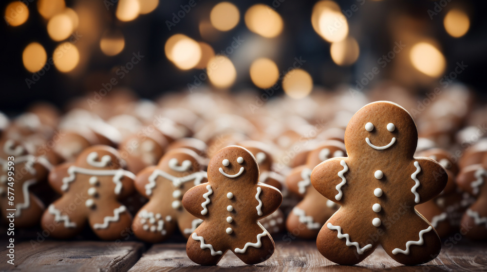 gingerbread man christmas cookies HD 8K wallpaper Stock Photographic Image
