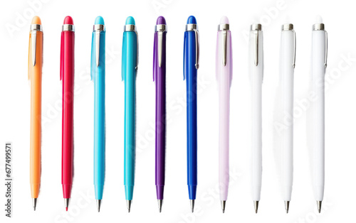 Colorful Gel Pen Set On Transparent PNG
