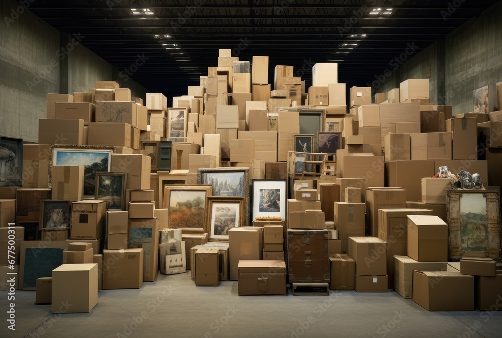 Several boxes in the warehouse. Several boxes in the warehouse.