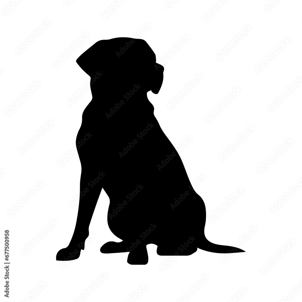 Sitting Labrador Retriever vector silhouette