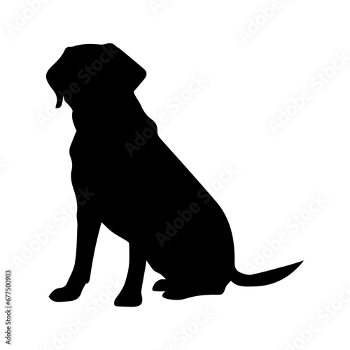 Sitting Labrador Retriever vector silhouette