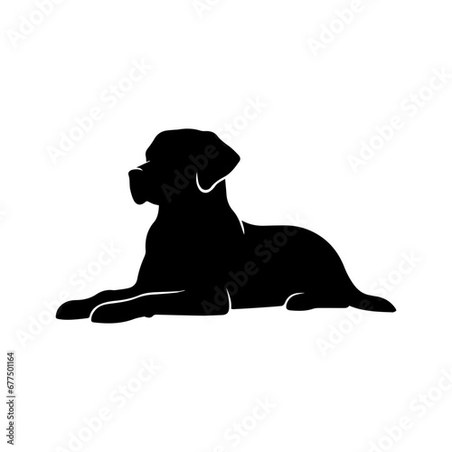 Lying Labrador Retriever vector silhouette