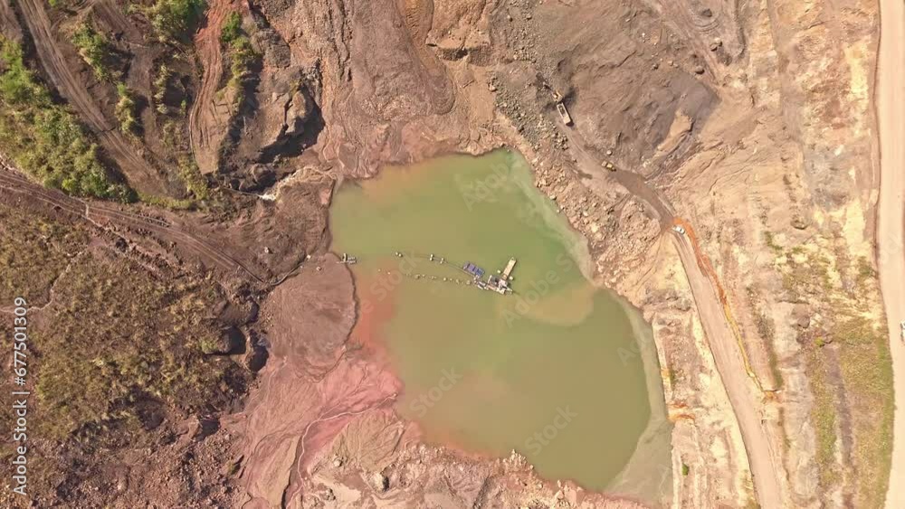 Top Down View Above Siana Glod and Silver mine, Mainit, Philippines