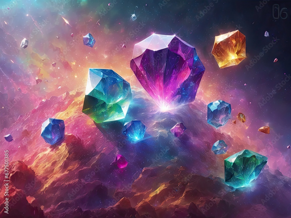 Gems or precious stones on background with space AI Generative. Gems or precious stones on background with space AI Generative.