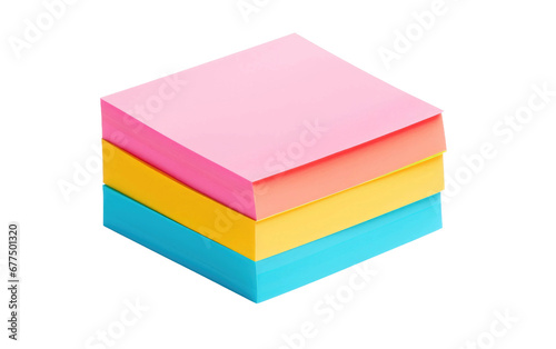 Stack of Blank Post-it Notes On transparent Background photo