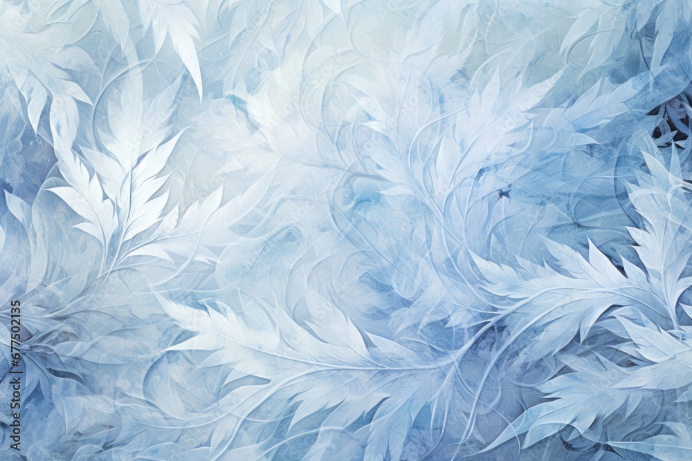 Fototapeta premium Snow pattern on window - Generative AI