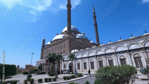 The Great Mosque of Muhammad Ali Pasha In The Citadel of Cairo in Egypt. Wide Shot photo
