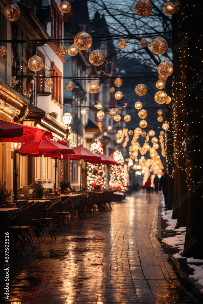 Obraz premium Straße weihnachtlich geschmückt