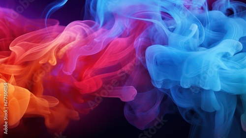 A Spectacular smoke and mist with a variety of bright contrasting colours. Bright and intense abstract backgrounds or wallpapers.
