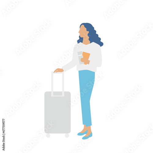 パスポートを持って旅行に出かける女性