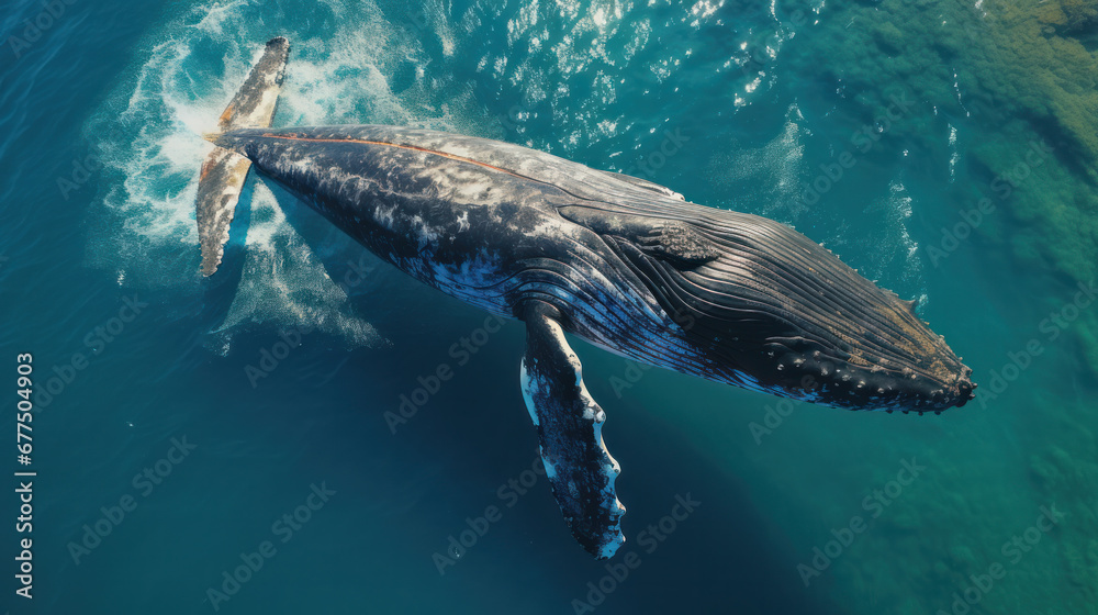 Fototapeta premium A whale swimming in the water