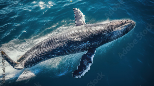 A whale swimming in the water © Olga