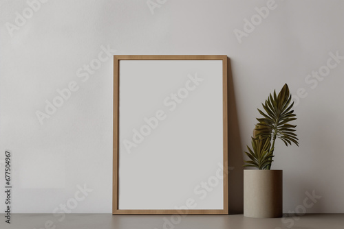 Picture frame lean on empty wall