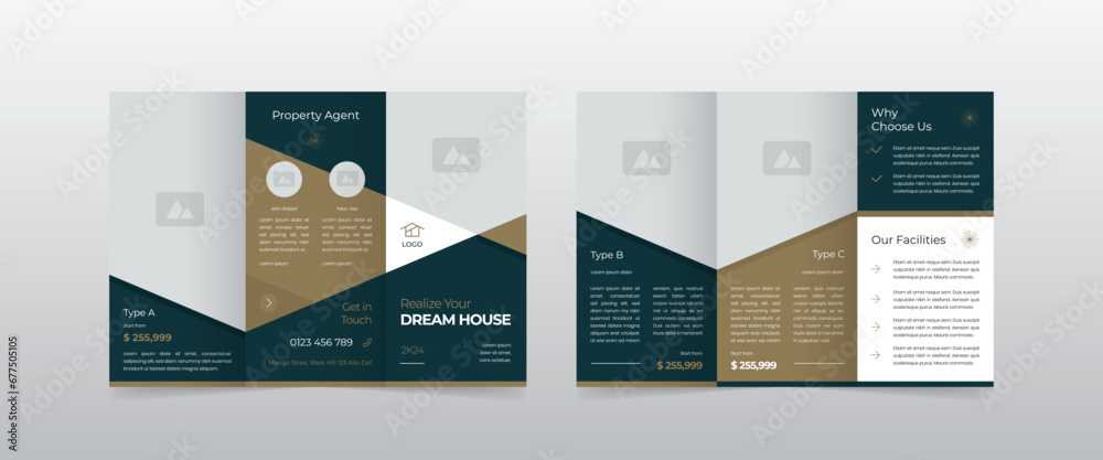 Modern real estate trifold brochure Modern real estate trifold brochure