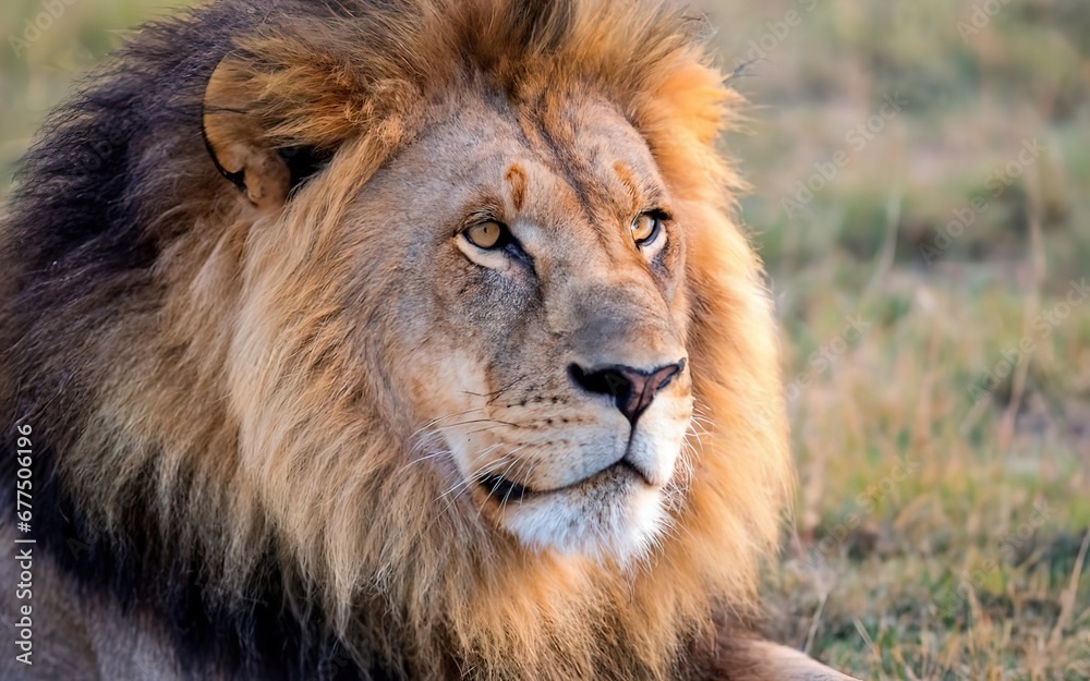 close up image of a lion that accentuates regal presence and raw power