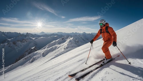 Wallpaper Mural skier on the top of mountain Torontodigital.ca