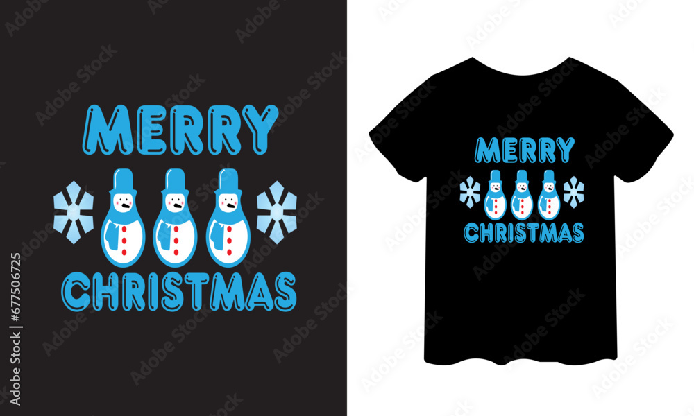 merry christmas sky color t-shirt design