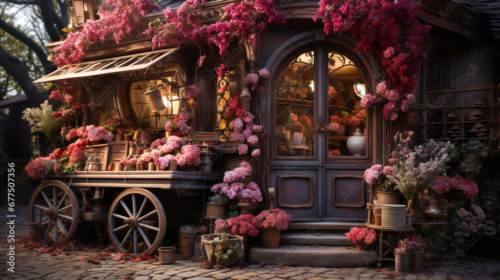Fototapeta premium Rose shop selling.