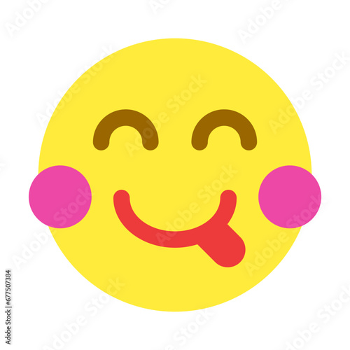 表情、おいしい、ペロリを表すカラースタイルのアイコン