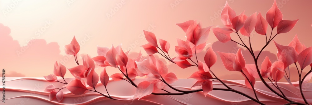 Pink Leaves Abstract Background Colorful Gradient , Banner Image For Website, Background Pattern Seamless, Desktop Wallpaper