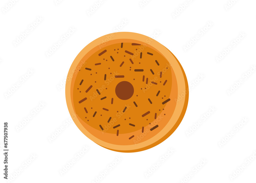 Fototapeta premium sweet doughnut bake. Hanukkah doughnuts, donuts (sufganiyot) with editable top decorations. Traditional food for Jewish Holiday Hanukkah. SVG