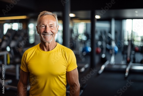 Gym Joy: Very Fit Senior Man Smiles, Radiating Vibrant Health in the Fitness for Seniors Realm