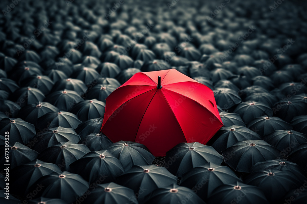 Umbrella, Standing out from the Crowd, Leadership - obrazy, fototapety, plakaty 